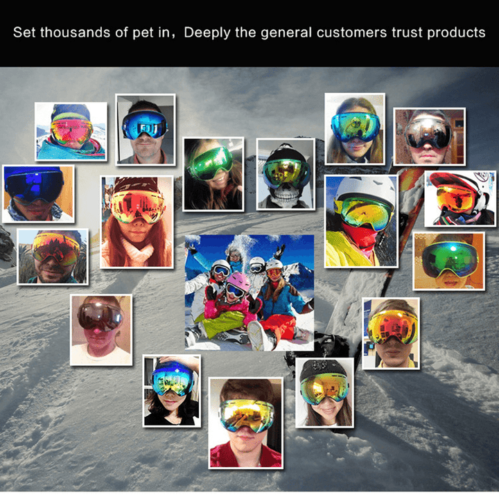 Unisex Adult Climbing Skiing Anti-Fog UV Protection Sandproof Goggles Ski Glasses - MRSLM