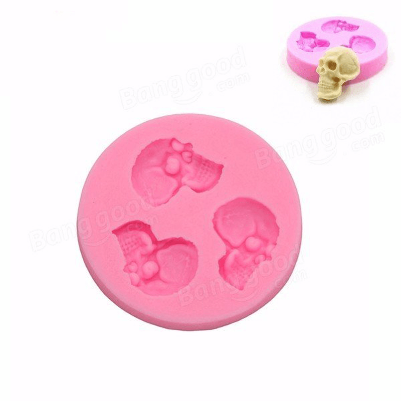 Skull Head Fondant Silicone Mould Skeleton Chocolate Mold Cake Decoration Tool - MRSLM