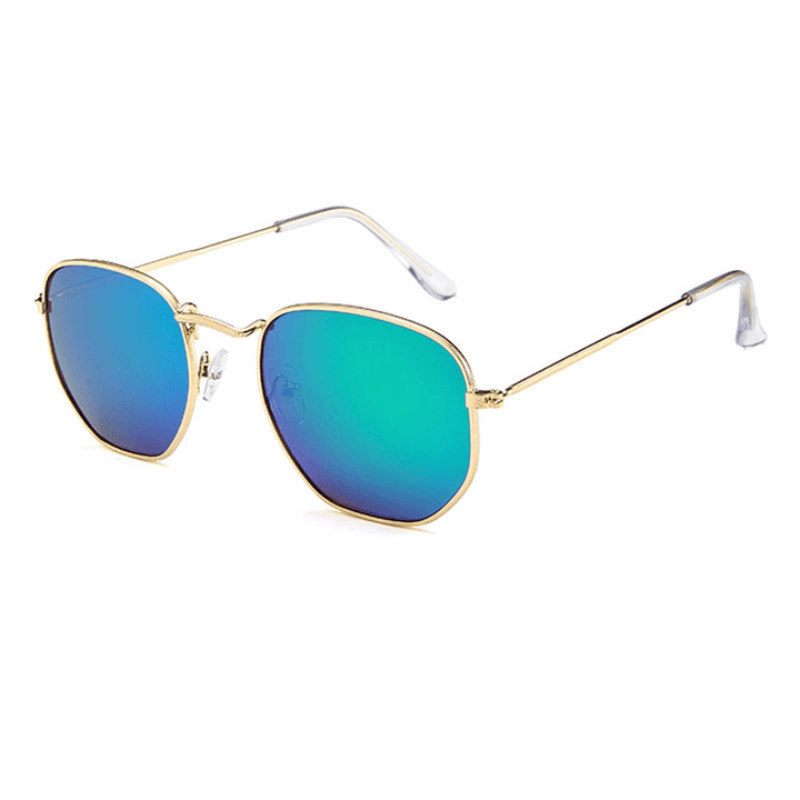 Polygonal Colorful Metal Square Sunglasses - MRSLM