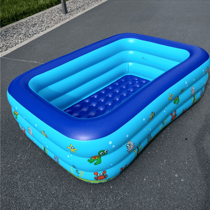 Yingtai 1.3M/1.8M/2.1M Three-Ring Rectangular Children'S Inflatable Swimming Pool for Outdoor - MRSLM