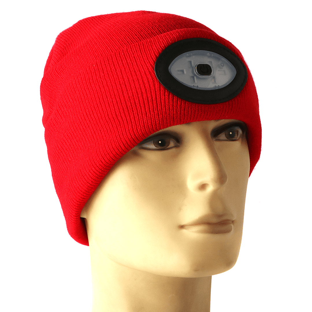 Sports Running 6 LED Beanie Knit Hat Rechargeable Cap Light Camping Climbing Lamp - MRSLM