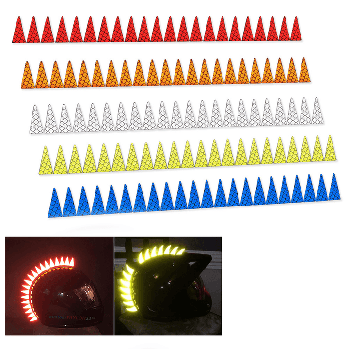 22 Blades Mohawk Warhawk Spikes Saw Reflective Sticker Decals for Rubber Helmet Motorcycle Bike - MRSLM