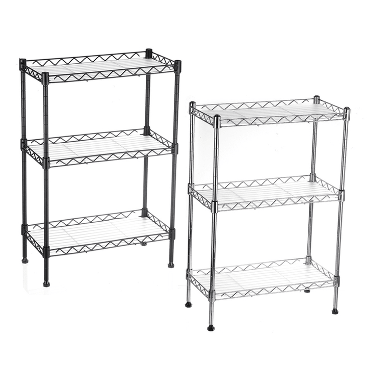 3 Tier Multi-Function Storage Cart Shelf Rack Organizer Adjustable with 4 Hooks - MRSLM