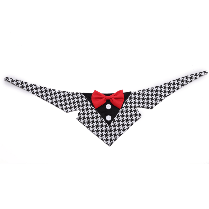 Formal Dog Bow Ties Tuxedo Bandana Collar with Bowtie Adjustable Neckerchief for Party - MRSLM