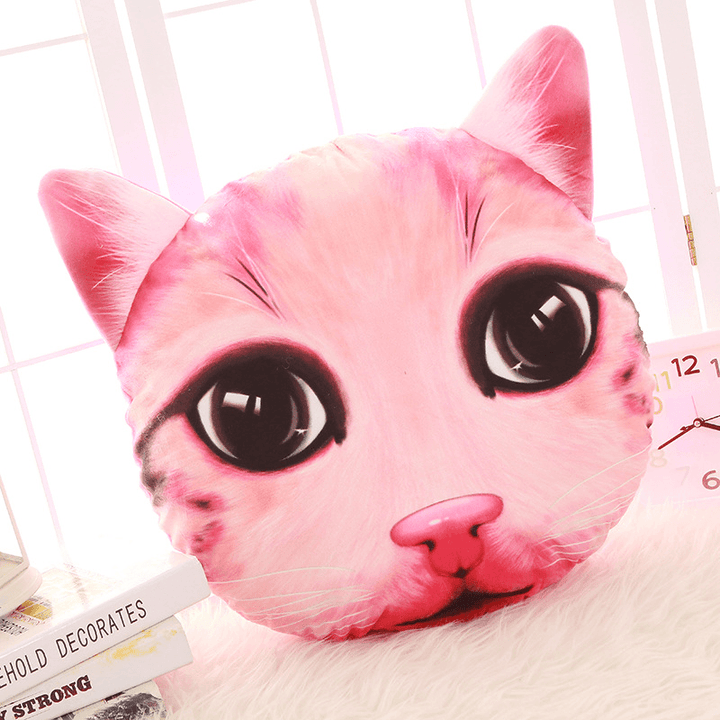 Creative Funny 3D Dog Cat Head Pillow PP Cotton Simulation Animal Cushion Birthay Gift Trick Toys - MRSLM