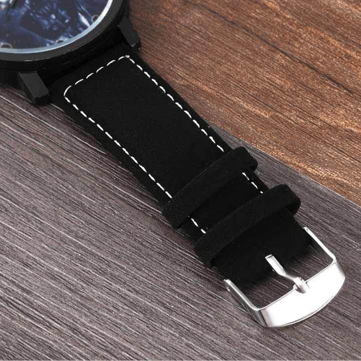 Fashion Casual Creative Large Dial Leather Strap Men Quartz Watch - MRSLM