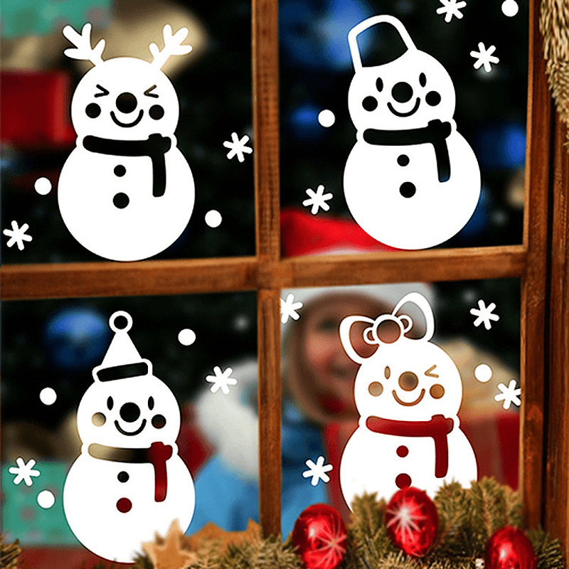 Miico DLX9206 Christmas Sticker Window Snowman Pattern Wall Stickers for Room Decoration - MRSLM