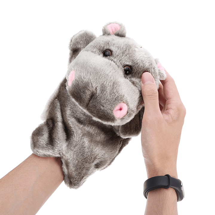 27Cm Baby Plush Toys Cute Cartoon Hippo Hand Puppet Baby Kids Doll Plush Toy Hand Puppets - MRSLM