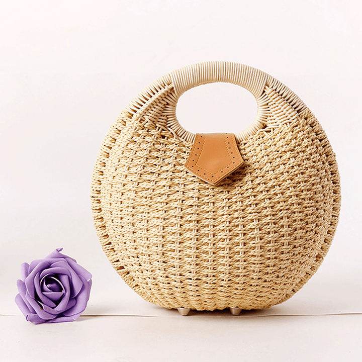 Women Tote Handbag Summer Beach Bag Straw Bag Rattan Bag Handbag - MRSLM