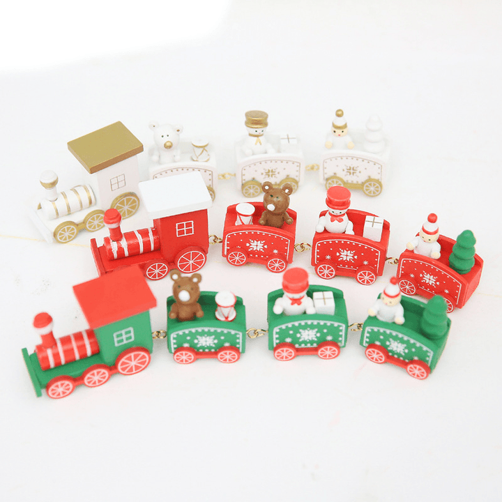 Christmas Wood Train Christmas Decorations Decor Innovative Gift for Children Diecasts Toy Vehic - MRSLM