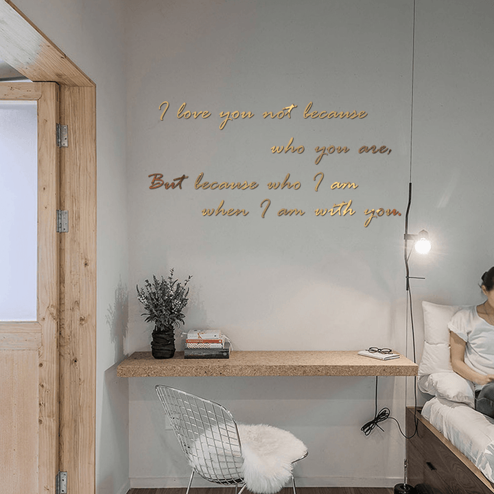 Acrylic Mirror Stickers Romantic Sentences Background Wall Decoration Stickers - MRSLM