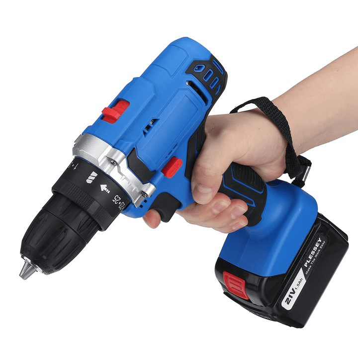 48V 1500RPM Electric Hammer Drill Cordless 28N.M LED Screwdriver W/ 1Pc or 2Pcs Battery - MRSLM