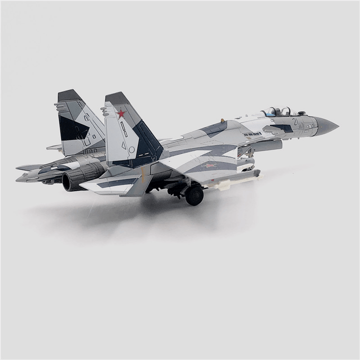 Russia Su 35 SU35 Fighter Aircraft Model Toy Ornaments Snow Fragmented Geometric Camouflage - MRSLM