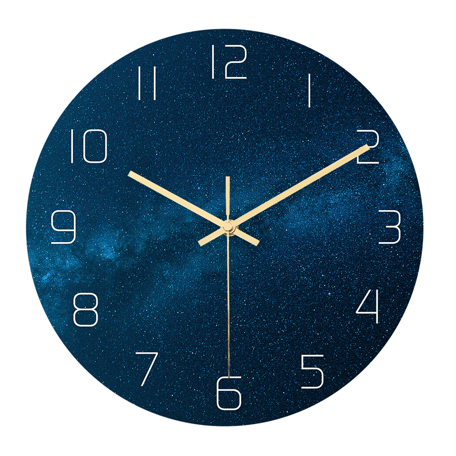 CC020 Creative Starry Pattern Wall Clock Mute Wall Clock Quartz Wall Clock for Home Office Decorations - MRSLM