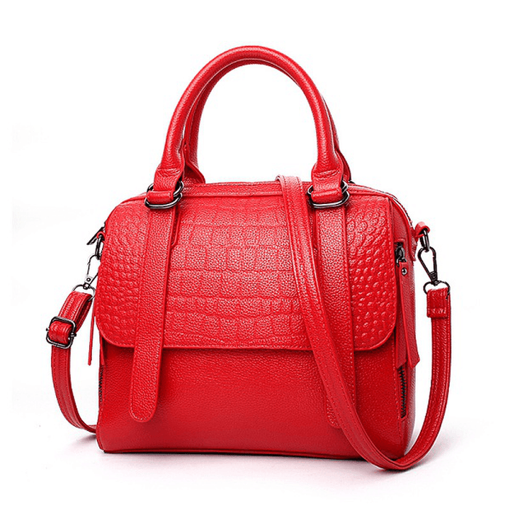 Women High Quality PU Leather Functional Capacity Handbag Shoulder Bag - MRSLM