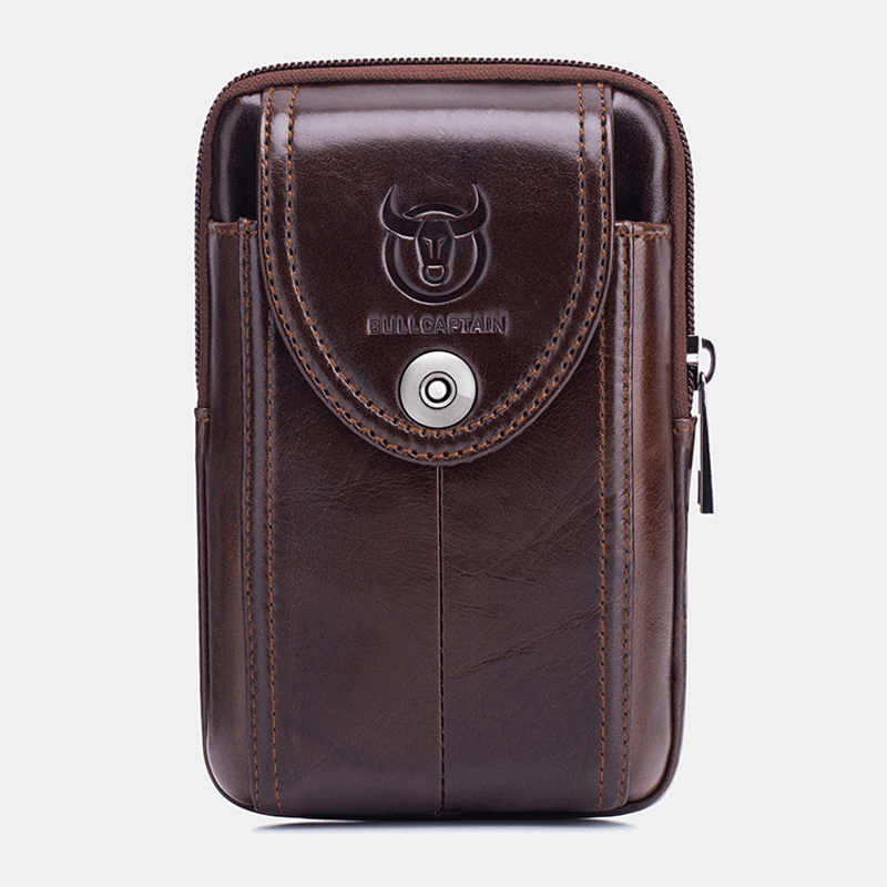 Bullcaptain Genuine Leather Phone Bag Waist Bag Business Bag for Men - MRSLM