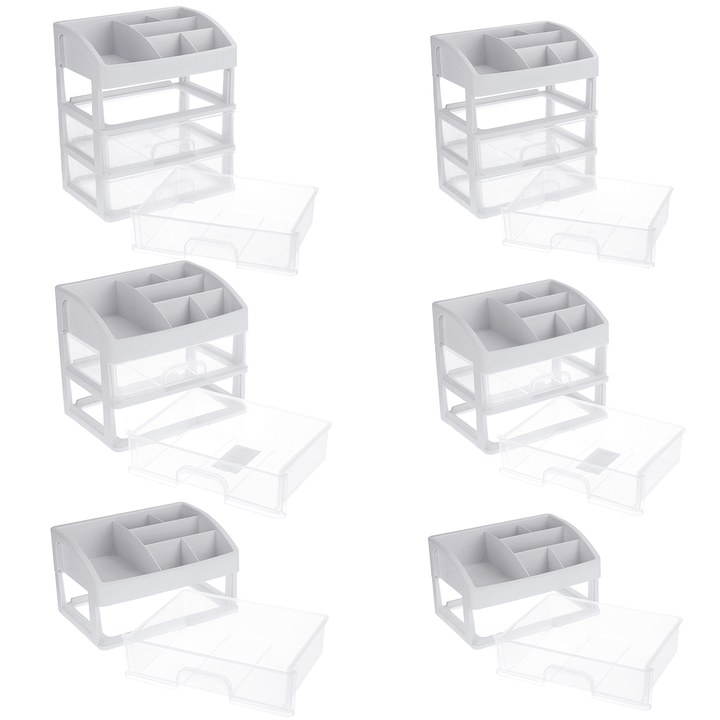 1/2/3 Layers Clear Desktop Comestics Makeup Storage Drawer Organizer Box Container - MRSLM