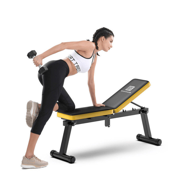 MIKING Folding Dumbbell Bench Multifunctional Sit up Abdominal Bench Soft Home Gym Exercise Fitness Stool - MRSLM