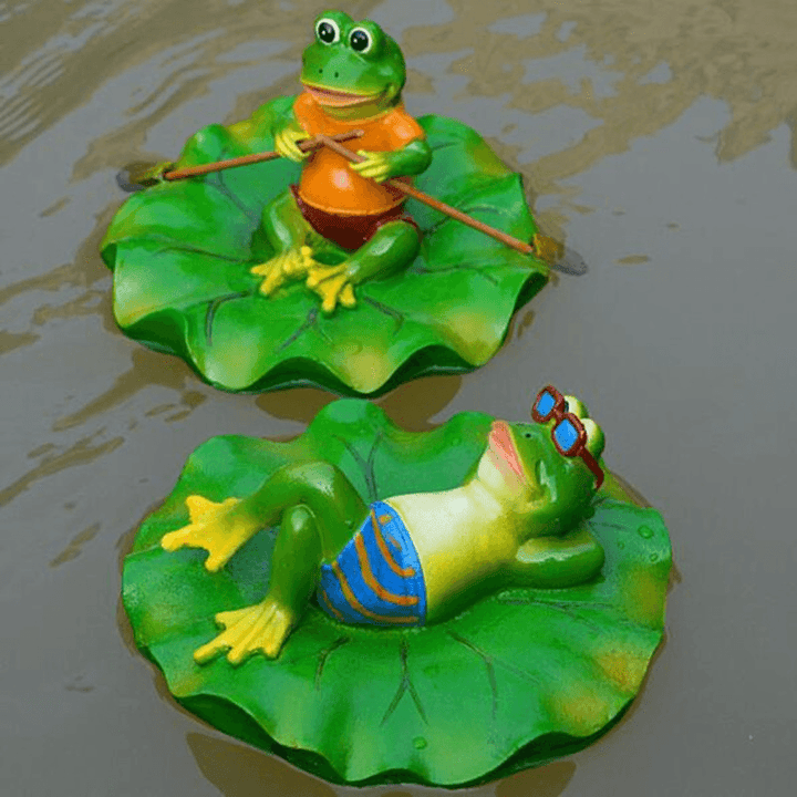 Floating Pond Decor Outdoor Simulation Resin Cute Swimming Pool Lawn Frog Decorations Ornament Garden Art in Water - MRSLM