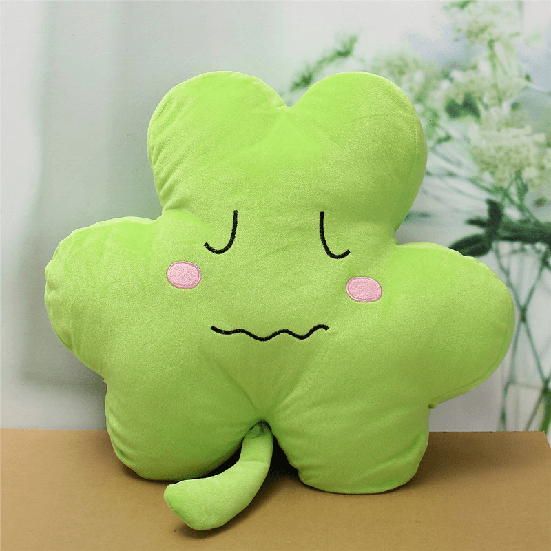 1PC 40Cm Cute Clover Shamrock Soft Stuffed Plush Toy Happy Love Ornament Soft Doll - MRSLM