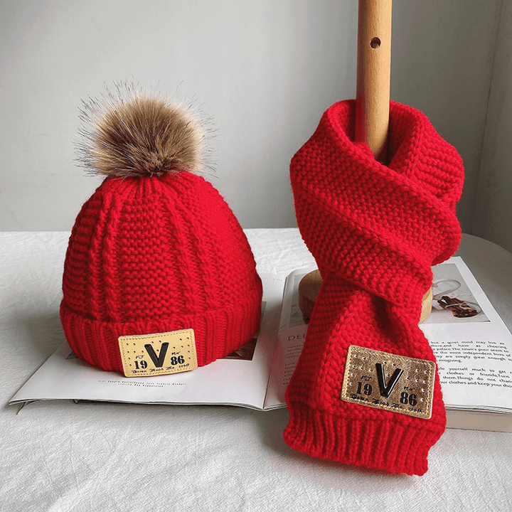 Children'S Hat and Scarf Two-Piece Autumn and Winter - MRSLM