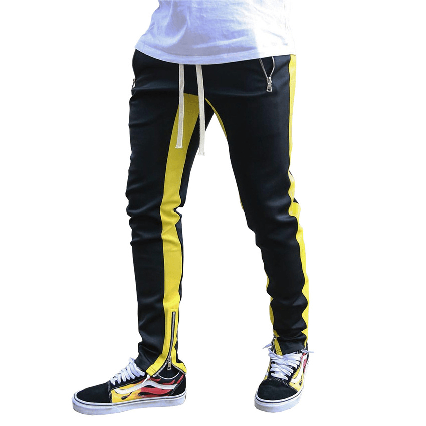 Long Trousers Zipper Men'S Trousers Sports Pants Running Pants Double Pocket Zipper Pants - MRSLM