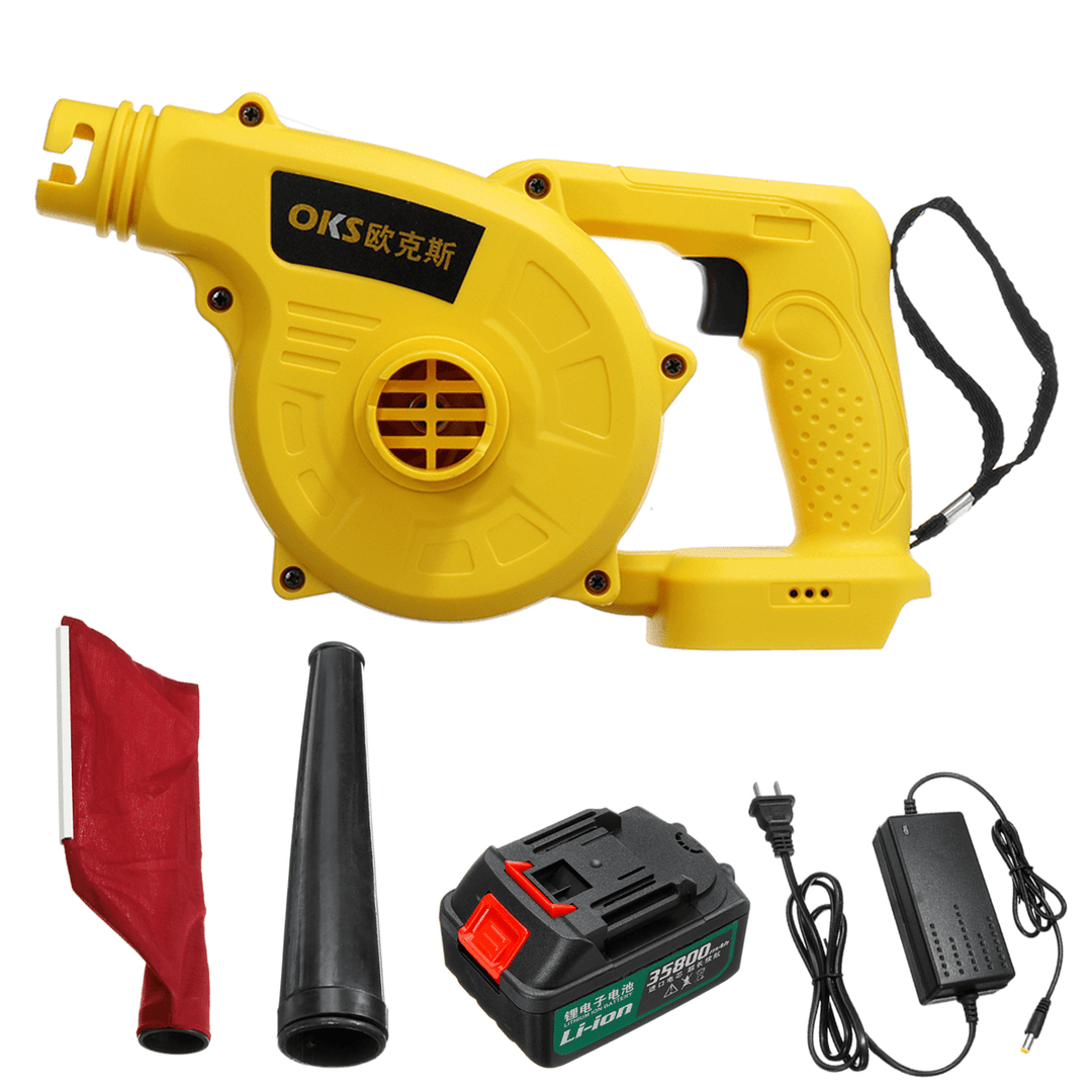 110-220V Cordless Handheld Electric Blower Air Vacuum Dust Leaf Cleaner Sweeper One Lithium Battery - MRSLM