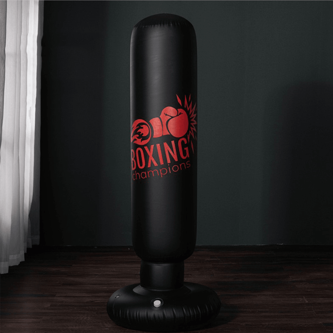 Inflatable Boxing Bag Boxing Pillar Punching Bag PVC Thickening Home Fitness Inflatable Punching Bag for Children Adult - MRSLM