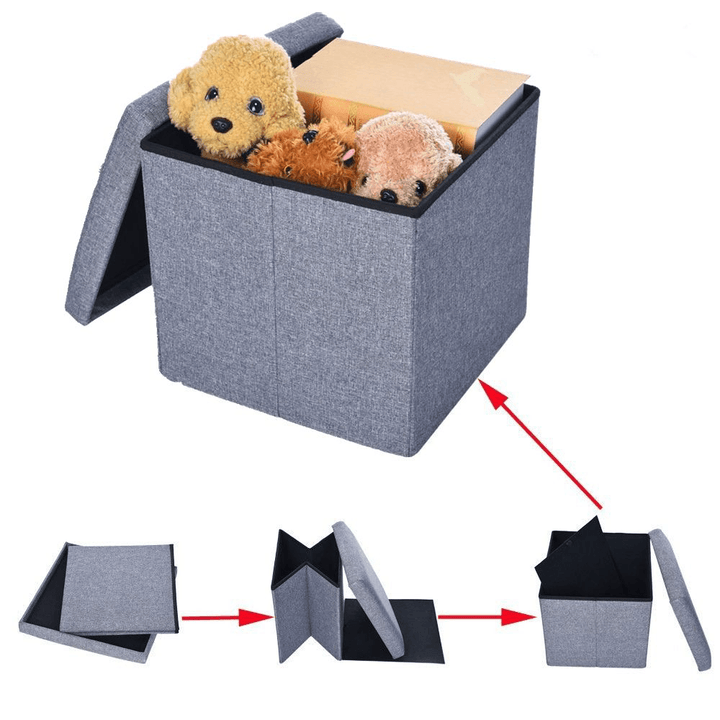 Multifunctional Foldable Fabric Storage Stool Books Toys Storage Box Small Sofa Minimalist Kid Folding Chair Foot Stool - MRSLM