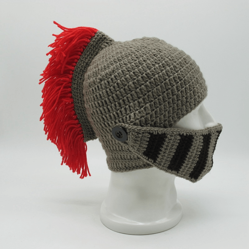 Funny Hat Creative Hand-Woven Knight Hat Helmet Shape - MRSLM