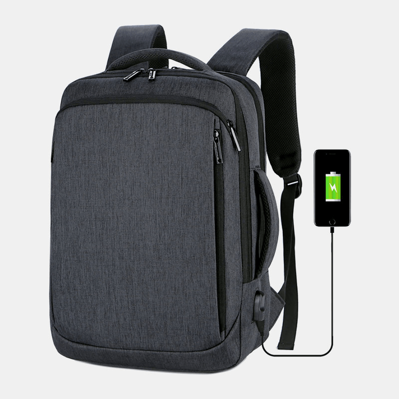 Men Oxford 15.6 Inch USB Charging Business Laptop Bag Backpack - MRSLM