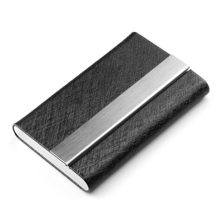 Ipree® Ultra-Thin Minimalist PU Wallets Stainless Steel Metal Card Holderportable ID Card Storage Box for Men - MRSLM