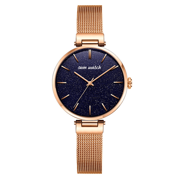 DOM G-1291 Fashion Women Watch Waterproof Starry Sky Dial Light Luxury Quartz Watch - MRSLM