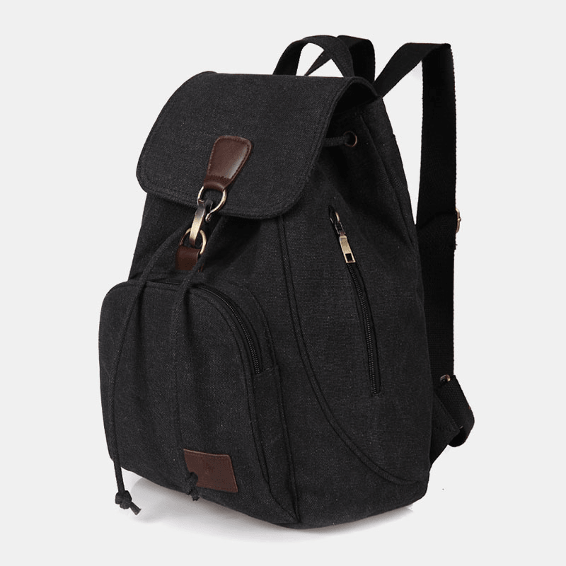 Unisex Canvas Drawstring Large Capacity Travel 15 Inch Multi-Carry Bag Backpack Shoulder Bag Handbag - MRSLM