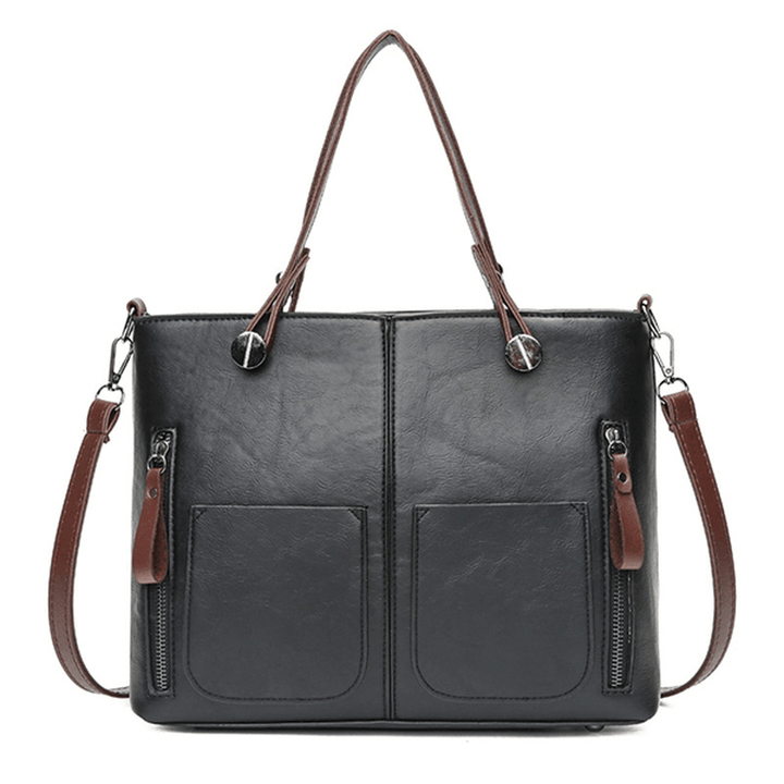 Women Artificial Leather Minimalist Handbag Crossbody Bag - MRSLM