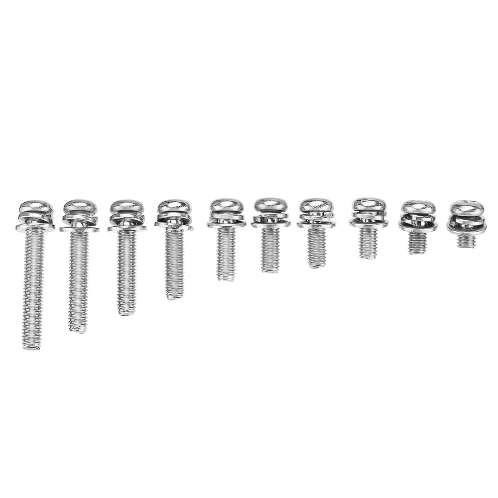 Suleve™ M6SP1 50Pcs M6 Stainless Steel 10-40Mm Phillips Pan Head Machine Screw Washer Bolt Asortment - MRSLM