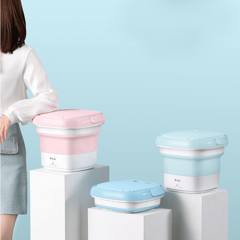 CHIGO Ozone Sterilization Mini Washing Machine Foldable Bucket Type Laundry Clothes Washer Cleaner Travel Carry-On Folding Washing Machine Travel - MRSLM