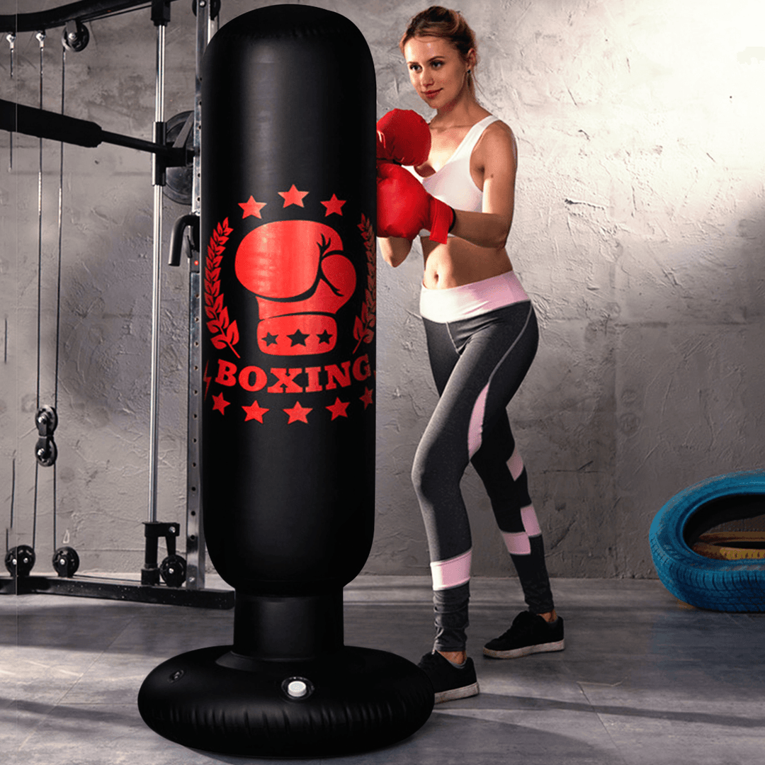 160CM Free Standing Inflatable Boxing Punch Bag Kick Training Boxing Training Sandbag for Adults - MRSLM