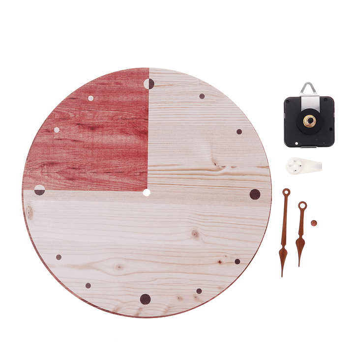 11'' Retro round Wooden Wall Clock DIY Digital round Room Home Office Bar Decor - MRSLM