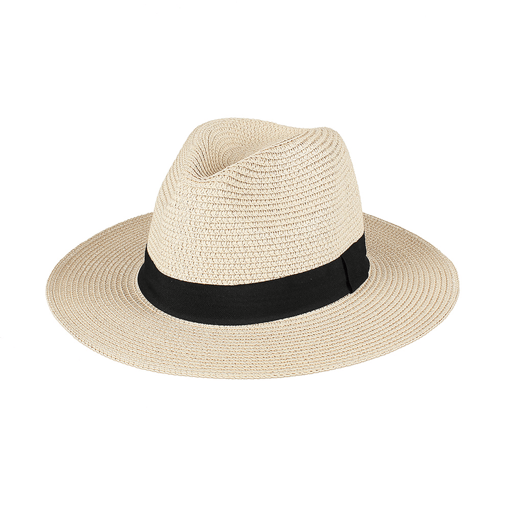 Wide Brim Sunscreen Sunshade Sun Hat Panama Straw Hat Female Couple Top Hat - MRSLM