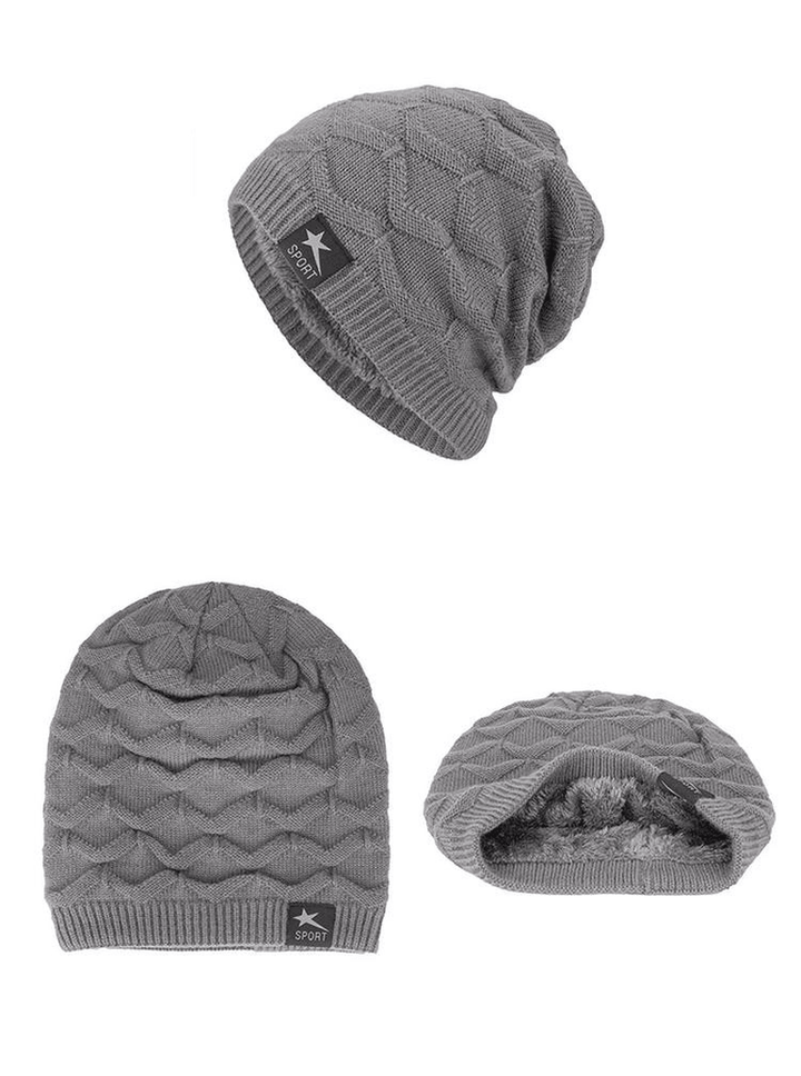 Men'S Knitted Woolen Thick Warm Toe Cap Sports Cap - MRSLM