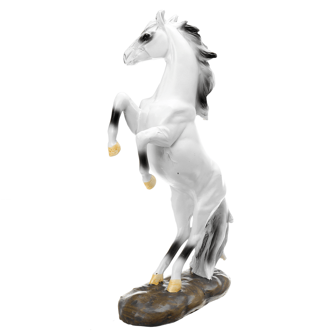 Resin Horse Statue Ornament Figurine Chic Home Hotel Feng Shui Horse Decorations - MRSLM