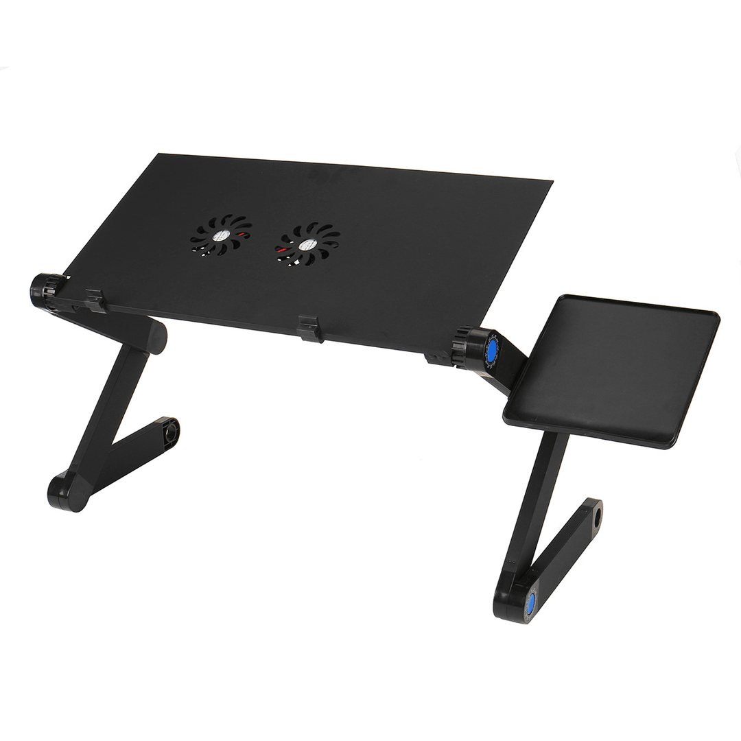 Laptop Desk Aluminum Alloy Folding Computer Notebook Desk Bed Laptop Table with Cooling Stand and Mouse Tray - MRSLM