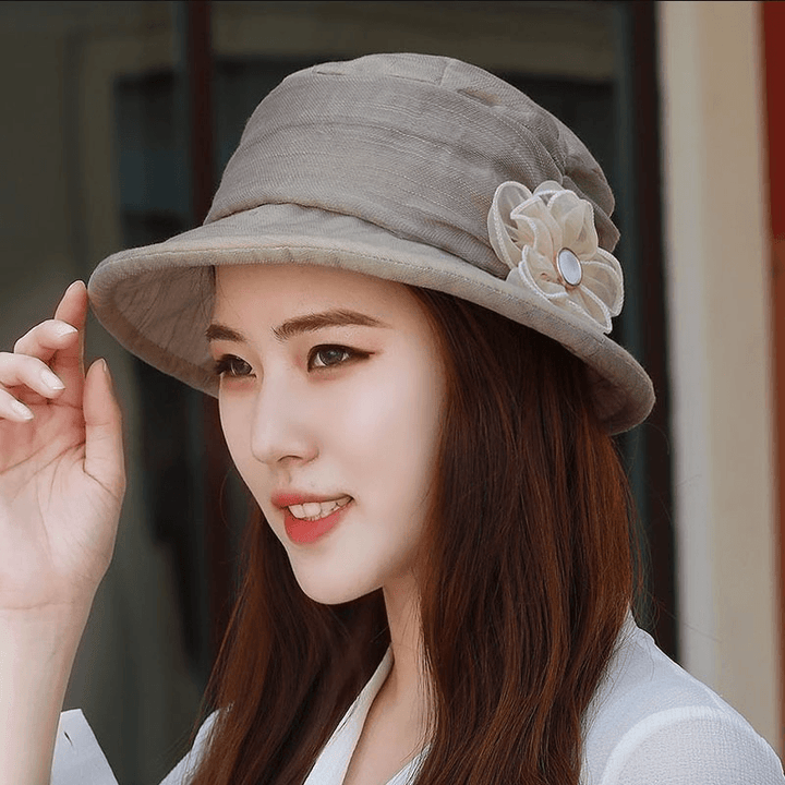 Women Chiffon Breathable UV Protection Bucket Cap - MRSLM