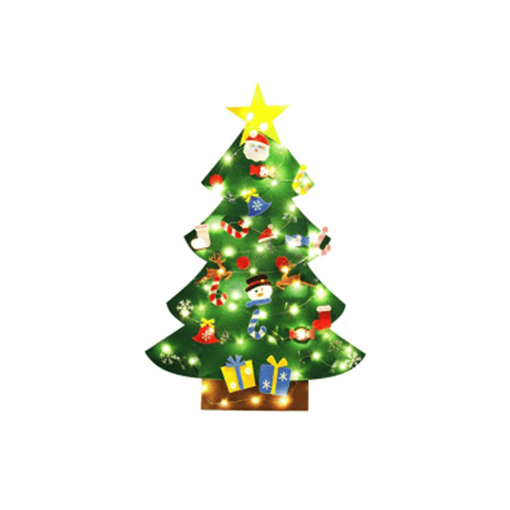 2020 Christmas Decor DIY Felt Christmas Tree for Home New Year Gifts Christmas Ornaments Santa Claus LED Xmas Tree - MRSLM