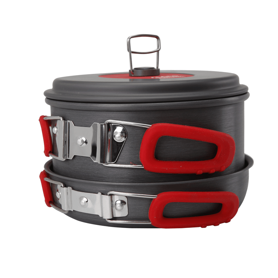 Alocs Outdoor Portable 2-3 Persons Cookware Portable Picnic Pan Pot Bowl Utensil Cooking Set - MRSLM