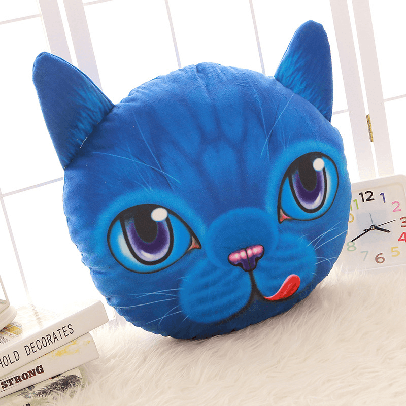 Creative Funny 3D Dog Cat Head Pillow PP Cotton Simulation Animal Cushion Birthay Gift Trick Toys - MRSLM