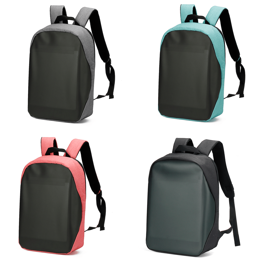 25*25Cm Wifi Connection Intelligent Technology Luminous Backpack Electronic Screen LED TPU Large Capacity Backpack - MRSLM