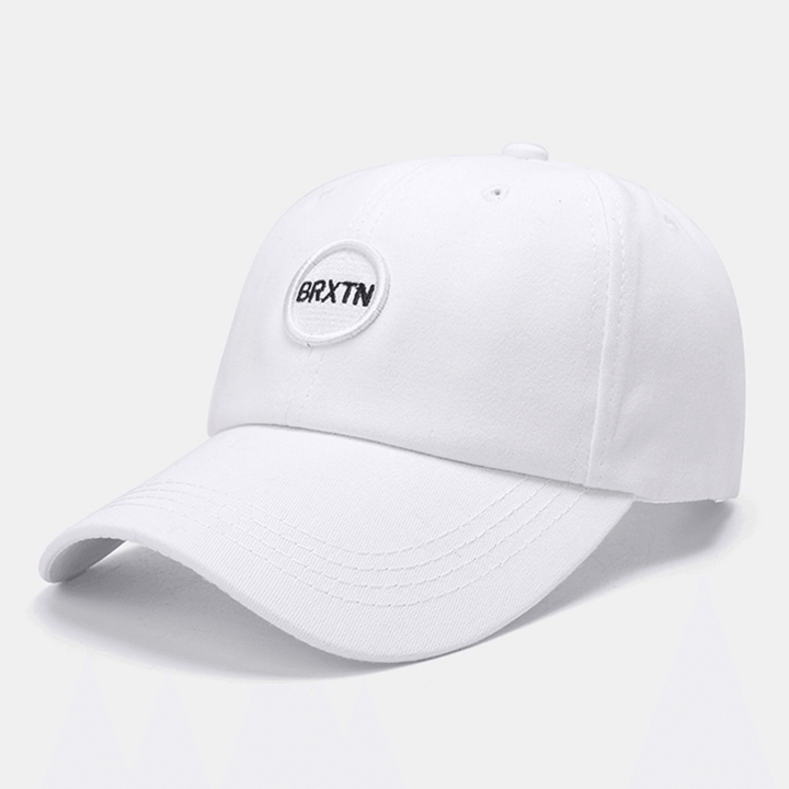 Unisex All-Match Cotton Letter round Label Embroidery Sunshade Baseball Cap - MRSLM