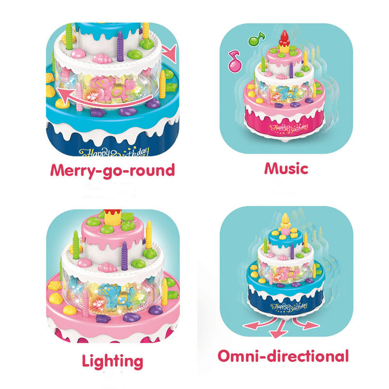 Children'S Birthday Cake Universal Light Music Toy - MRSLM